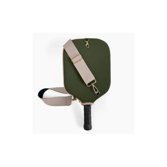 Pickleball Paddle Cover w/ Strap, Storage & Clip- Green