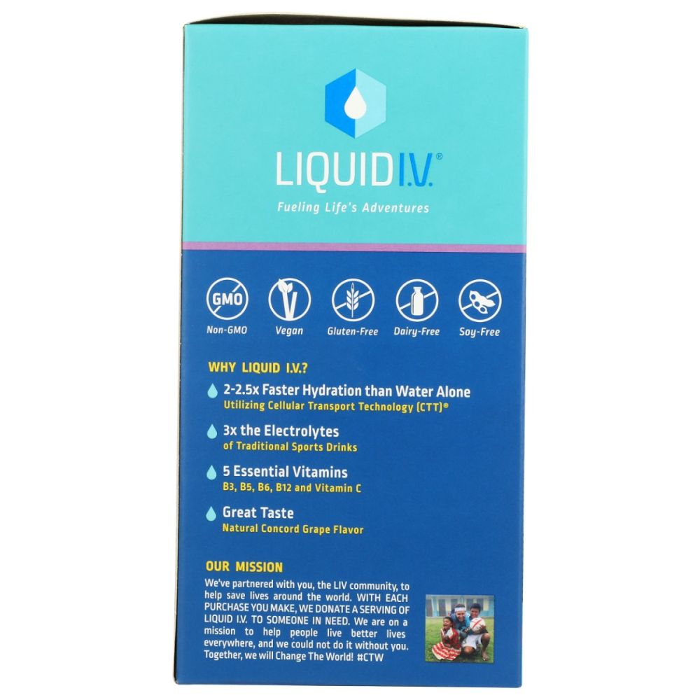 LIQUID IV: Hydration Multiplier Concord Grape 10Ct Box, 5.64 oz