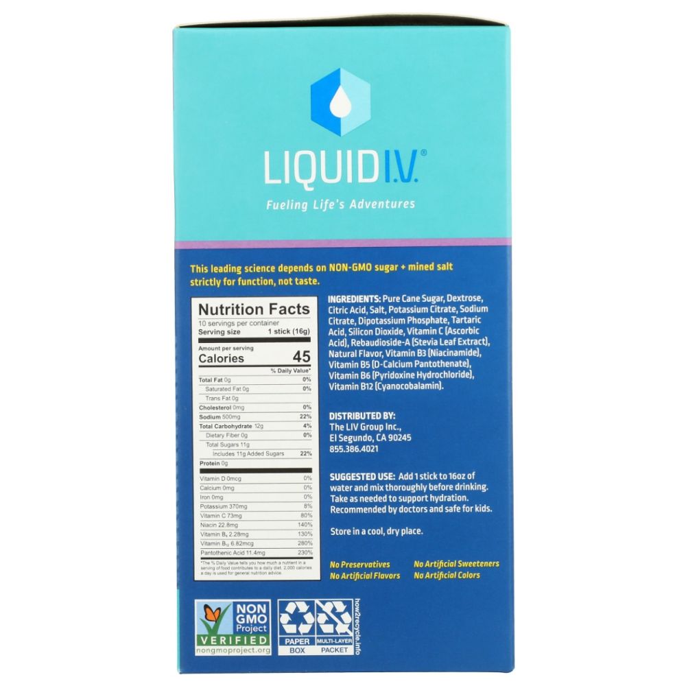 LIQUID IV: Hydration Multiplier Concord Grape 10Ct Box, 5.64 oz